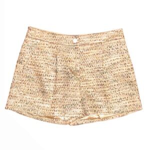Ted Baker Gold Sparkle Tweed High Waist Shorts - Size 2